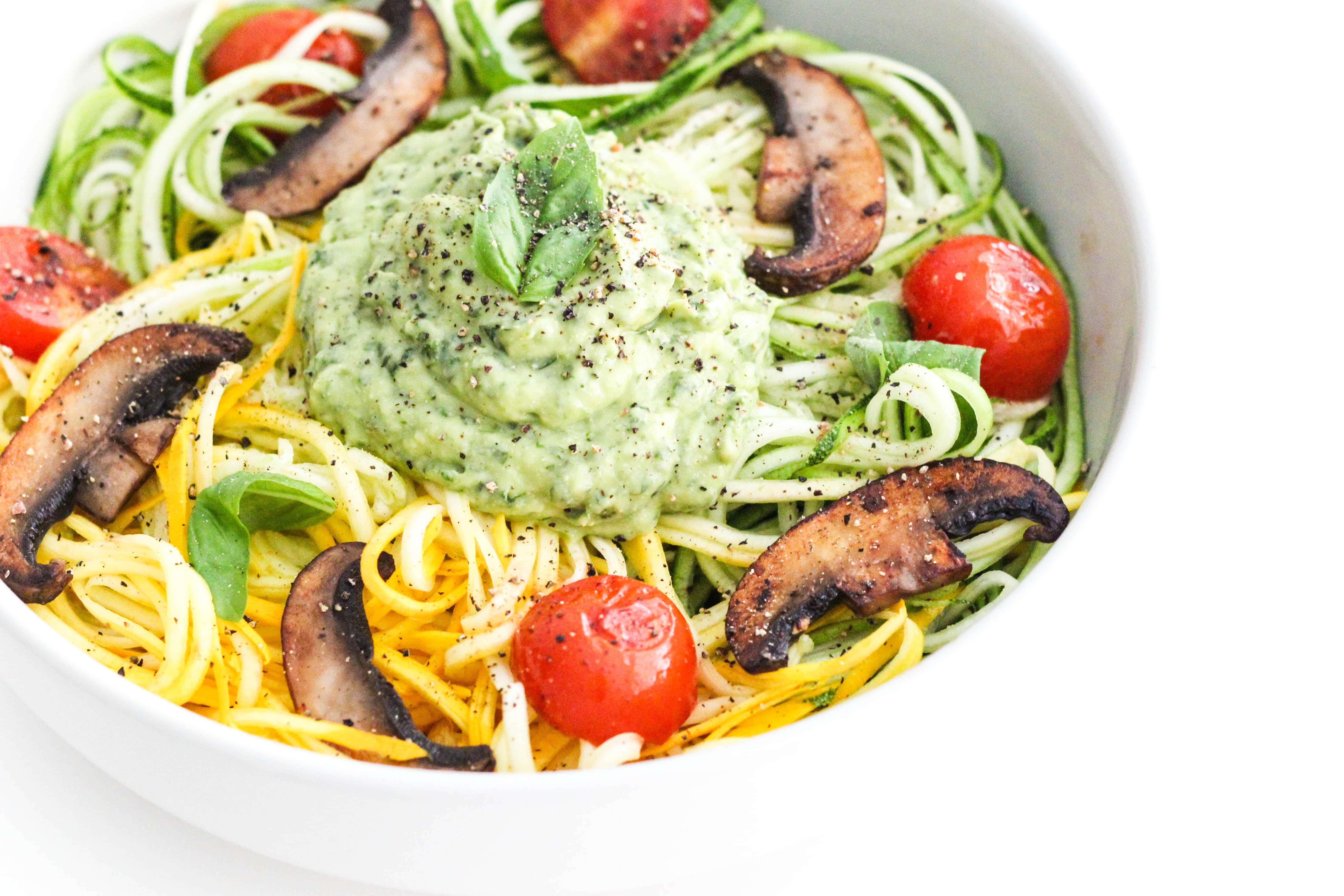 Zucchini Noodles With Creamy Avocado Pesto Vegan Walder Wellness