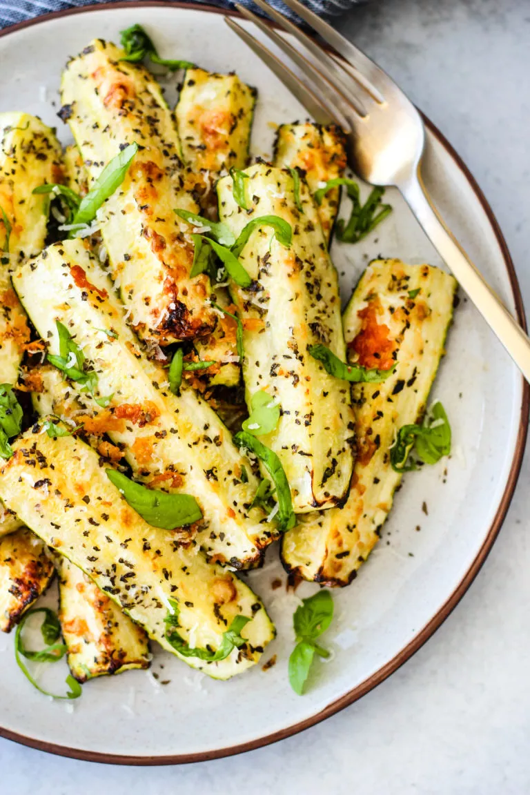 Easy Roasted Zucchini With Parmesan & Basil - Walder Wellness, Dietitian