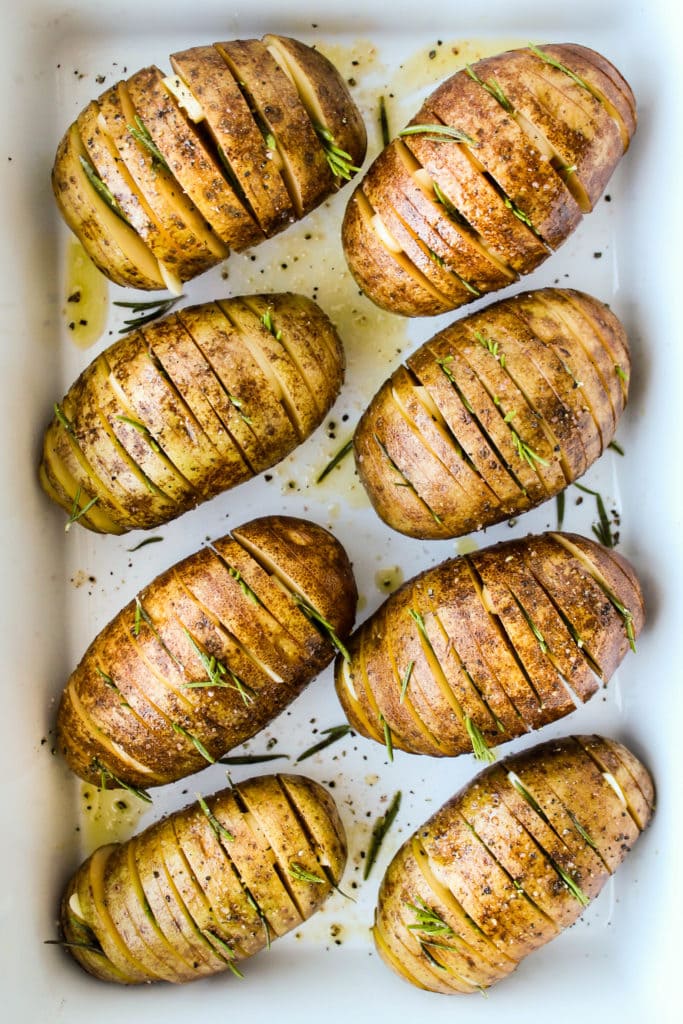 hasselback russet potatoes with rosemary and garlic