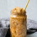 ginger pear chia jam in glass jar