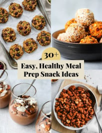 Pinterest graphic for easy healthy meal prep snack recipe ideas.