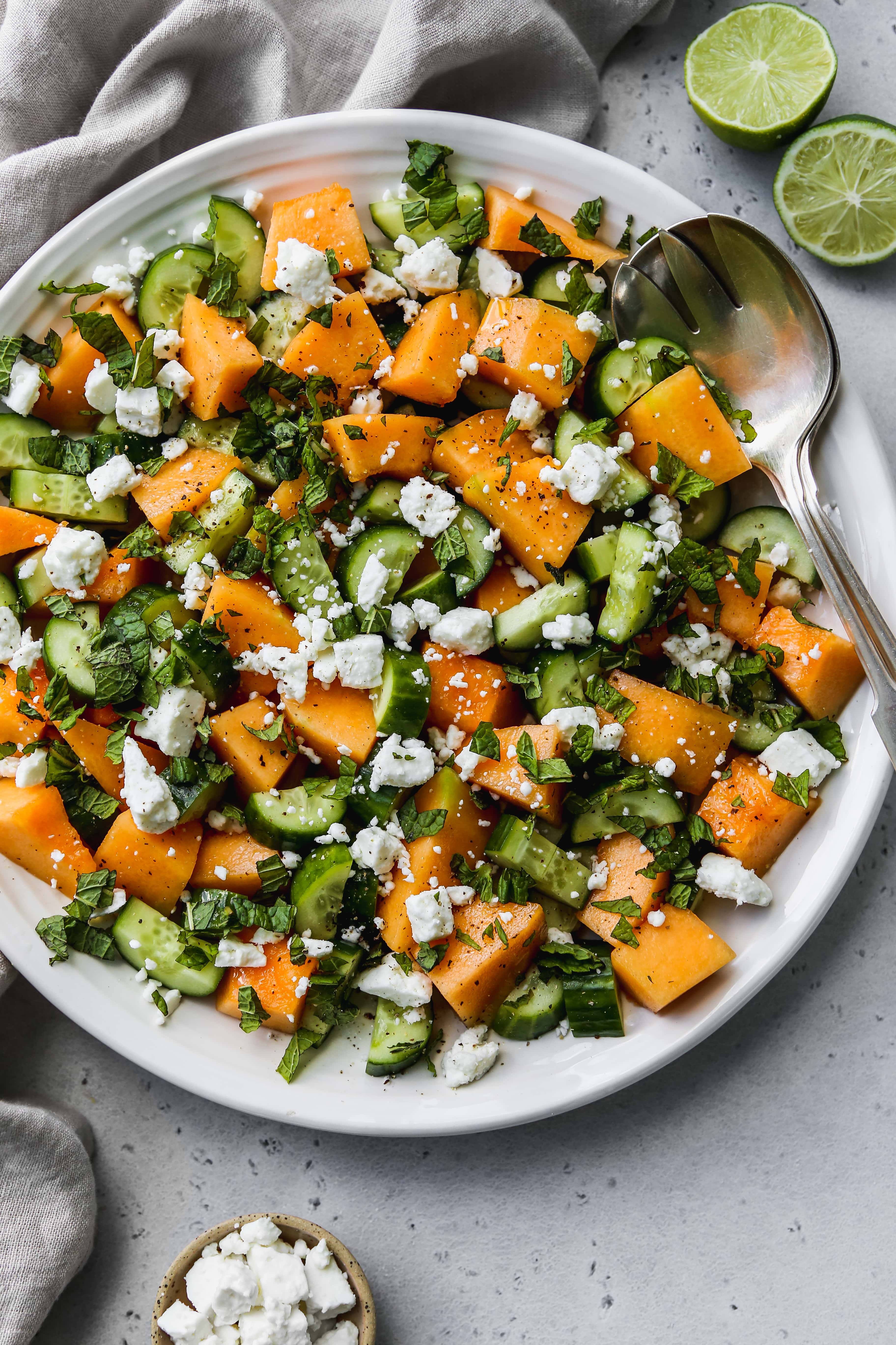 Cantaloupe Melon Salad With Cucumber & Feta | Walder Wellness
