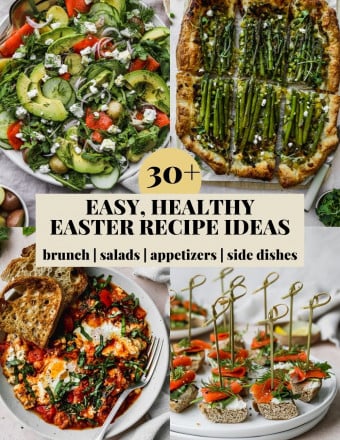 Pinterest graphic for a roundup of easy, healthy easter recipe ideas
