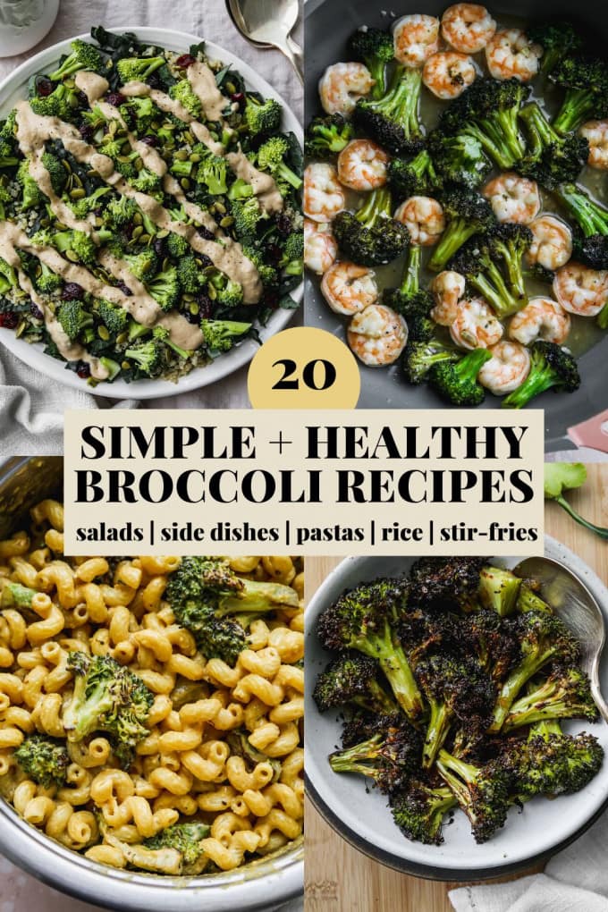 Pinterest graphic for a healthy broccoli recipe roundup.