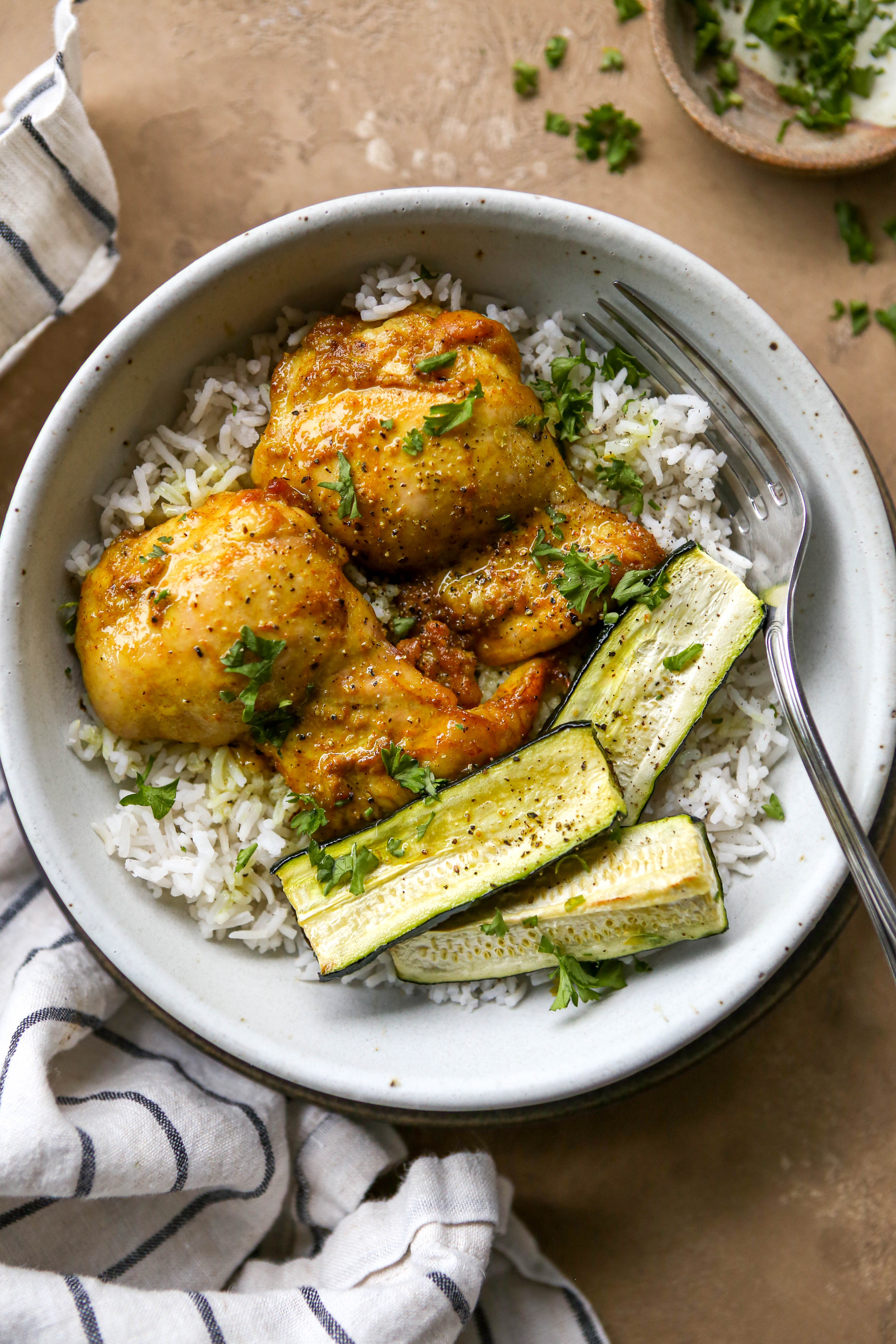 Easy Baked Curry Spiced Chicken Thighs | Walder Wellness, RD